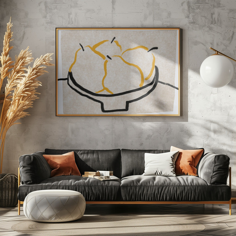 Strichzeichnung Birne | Poster - Kunstdruck