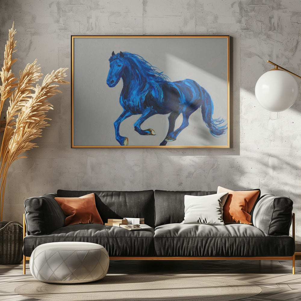 Ein blaues Pferd | Poster