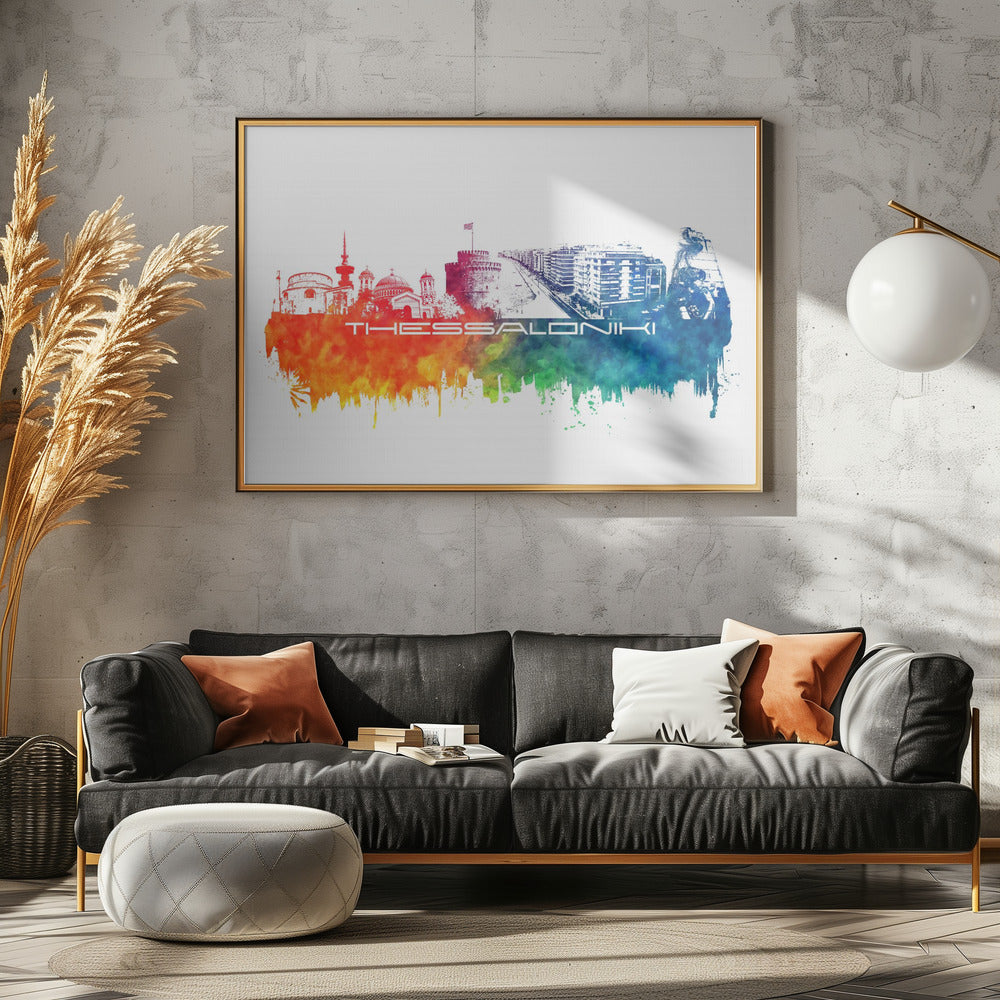 Thessaloniki Greece Skyline City Art (6) | Poster
