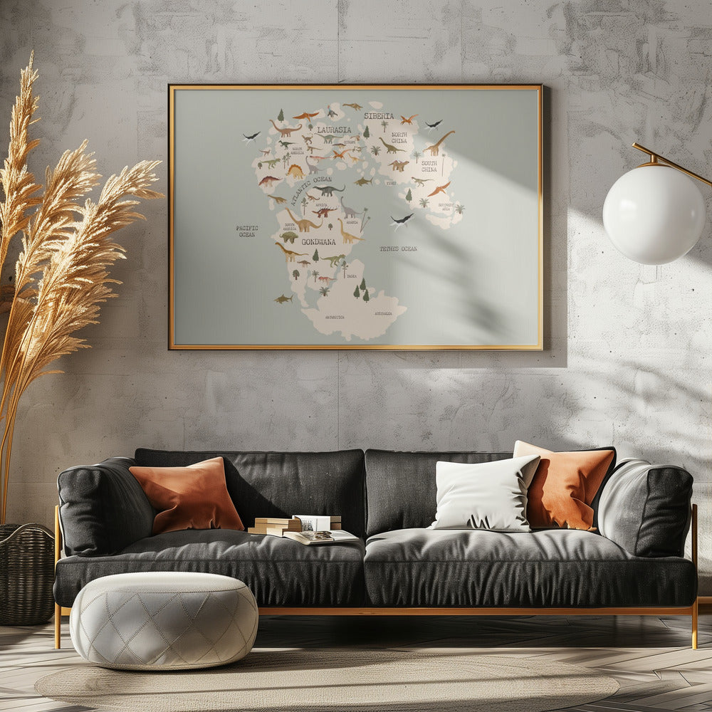 Prehistoric World Map | Poster