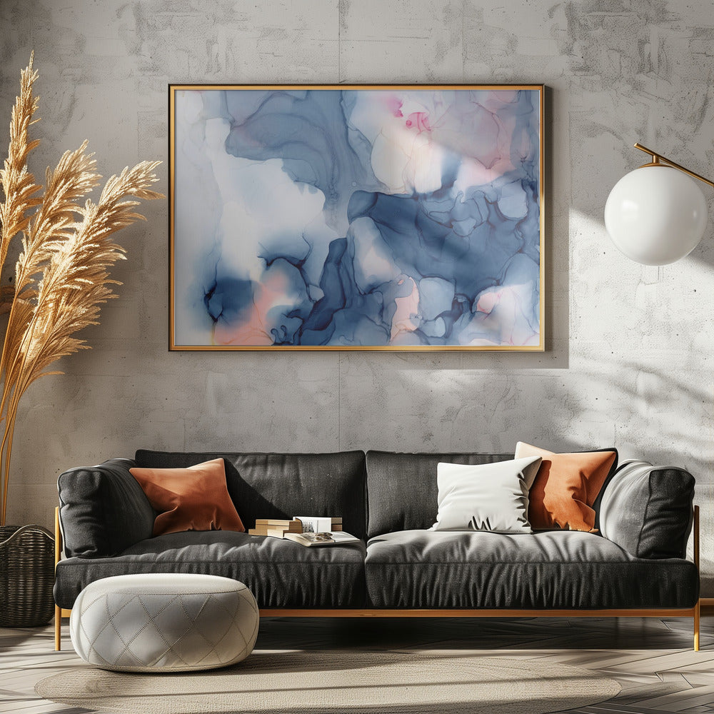 Flytande blå och rosa nyanser | Poster