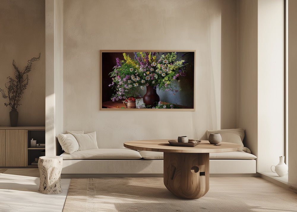 Still life with wildflowers and berries | Poster