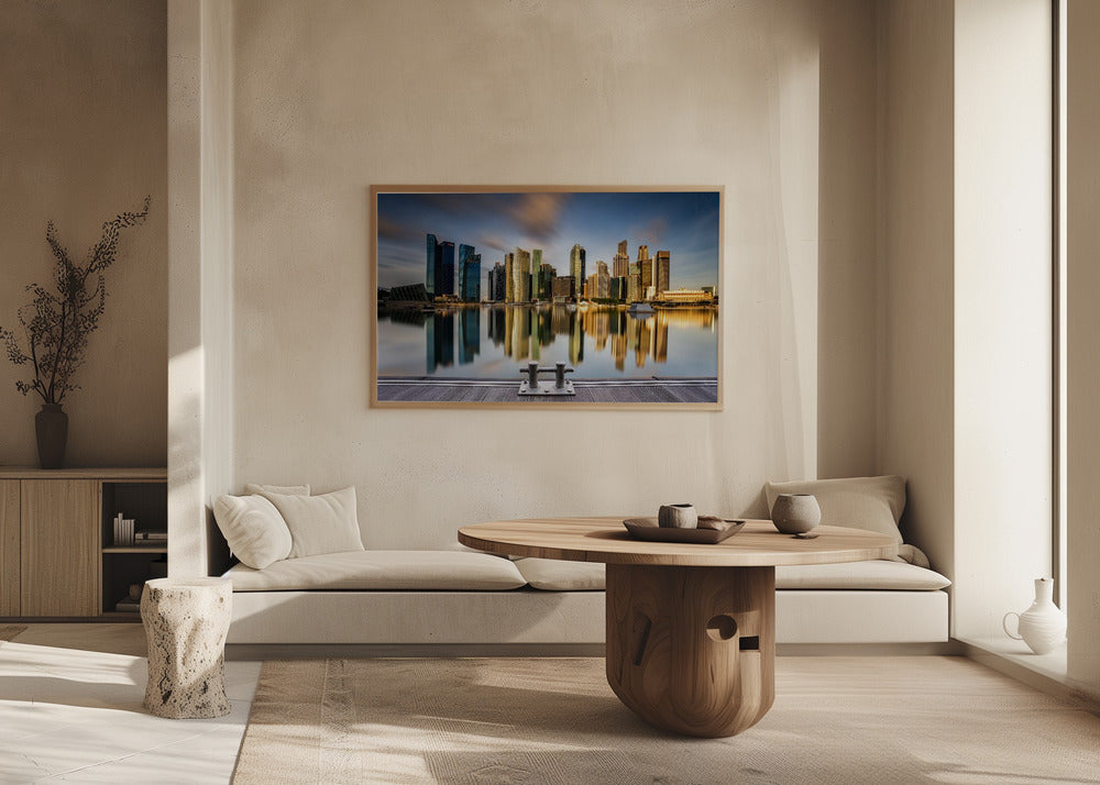 Kultainen aamu Singaporessa | Julisteet - Taidevedokset