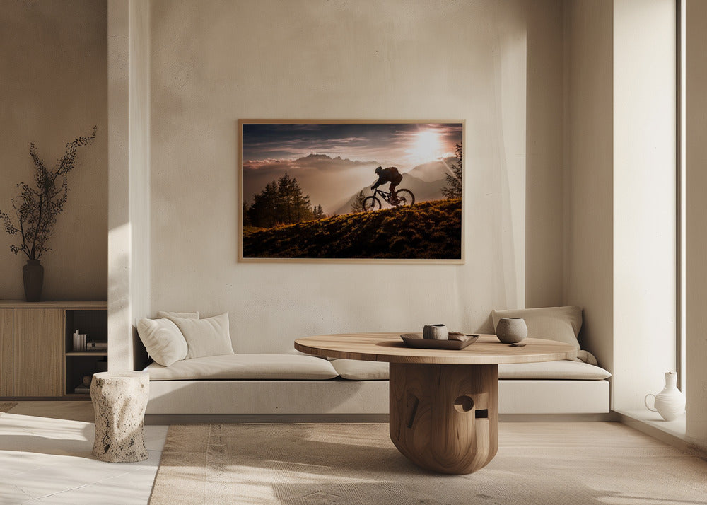 Kultainen tunti pyöräilyssä | Julisteet - Taidevedokset