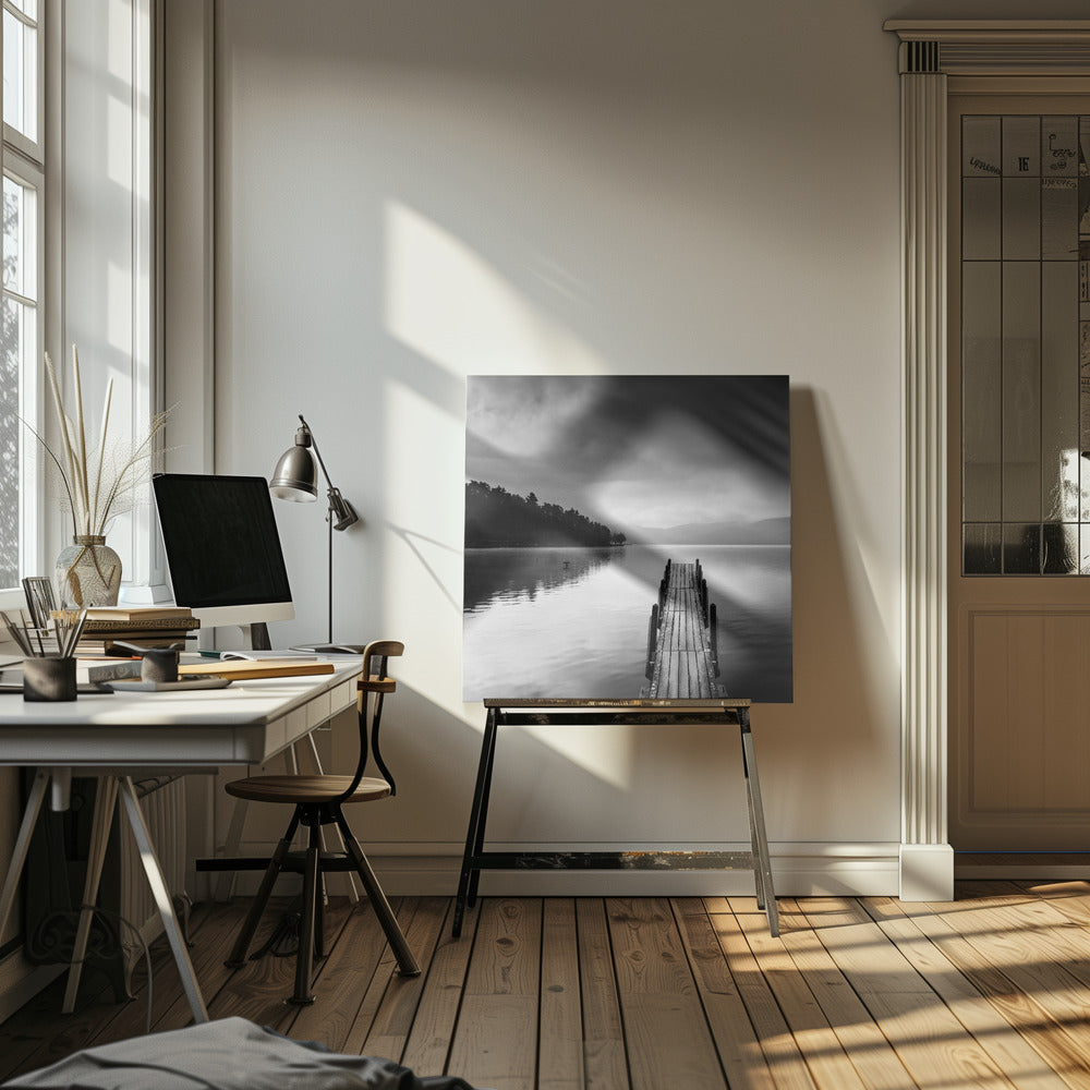 Vista al lago con Muelle II | Impresiones en Lienzo