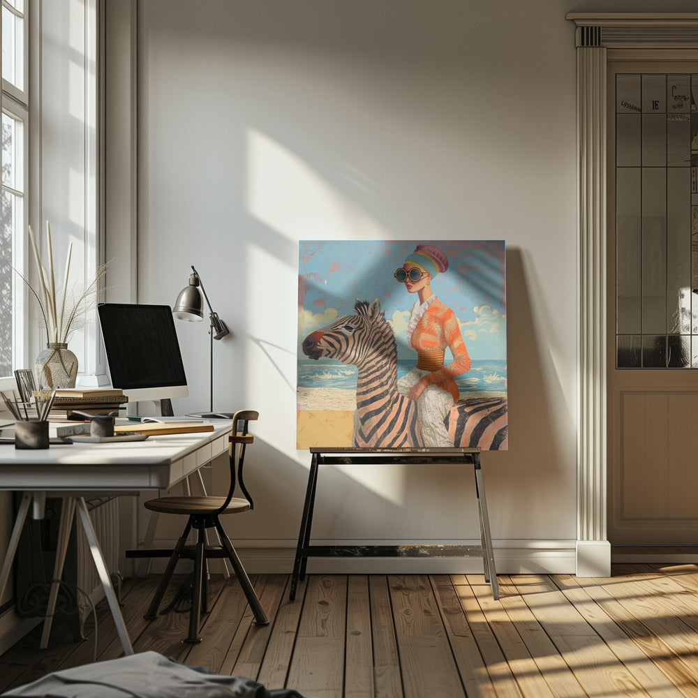 Woman and Zebra | Canvas