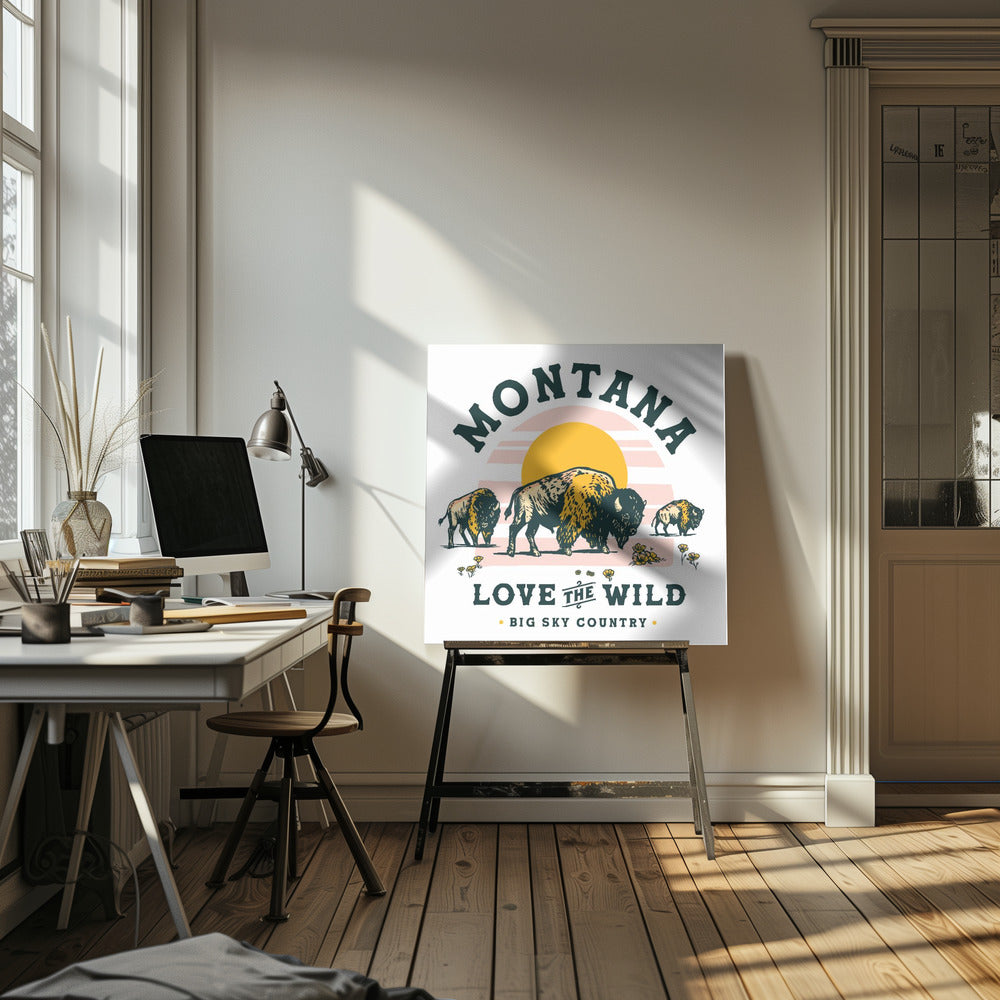 Montana Buffalo Art: Love The Wild | Canvas