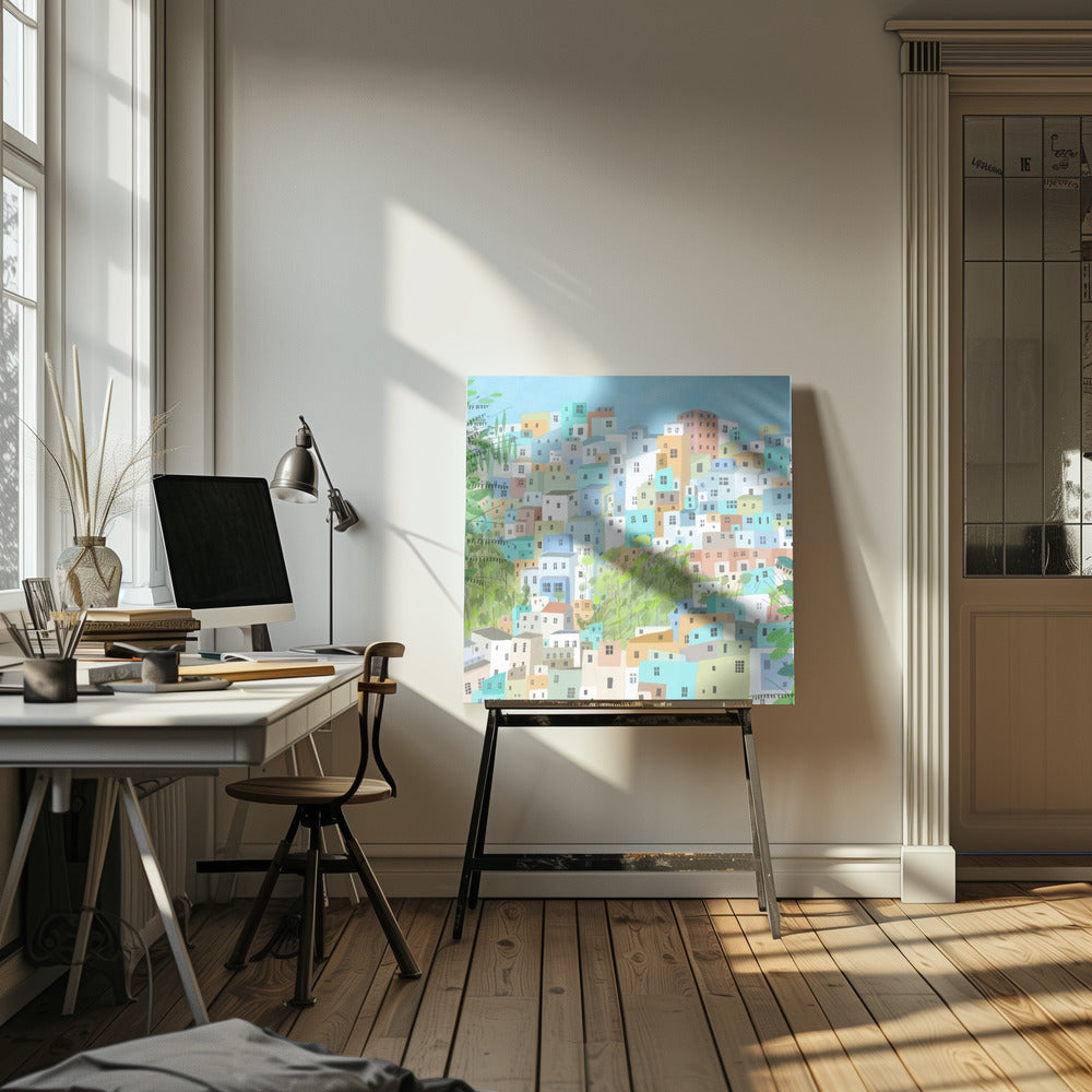View Over the Rooftops of Rio de Janeiro by Artist Carla Daly | Canvas