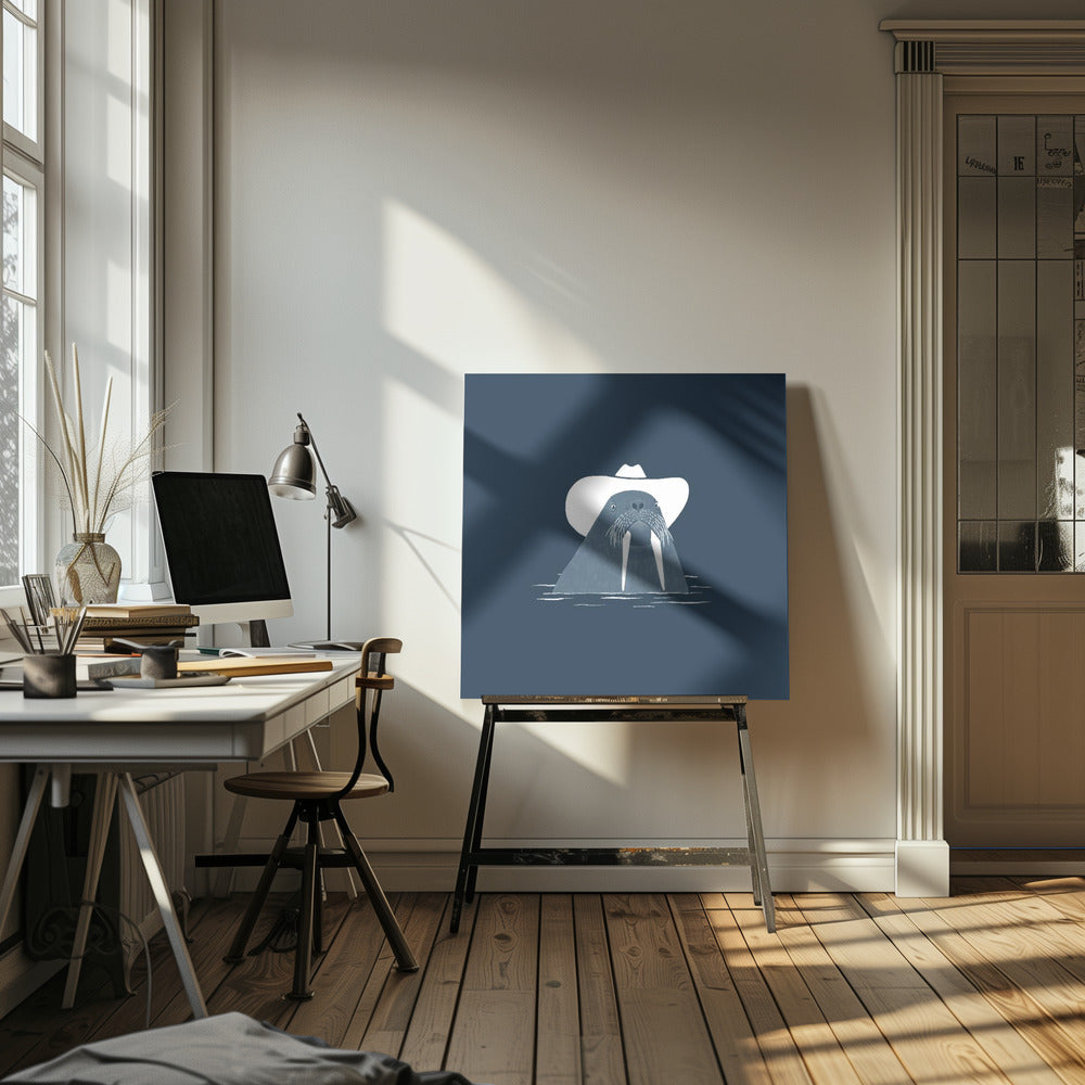 Hank The Cowboy Walrus | Canvas