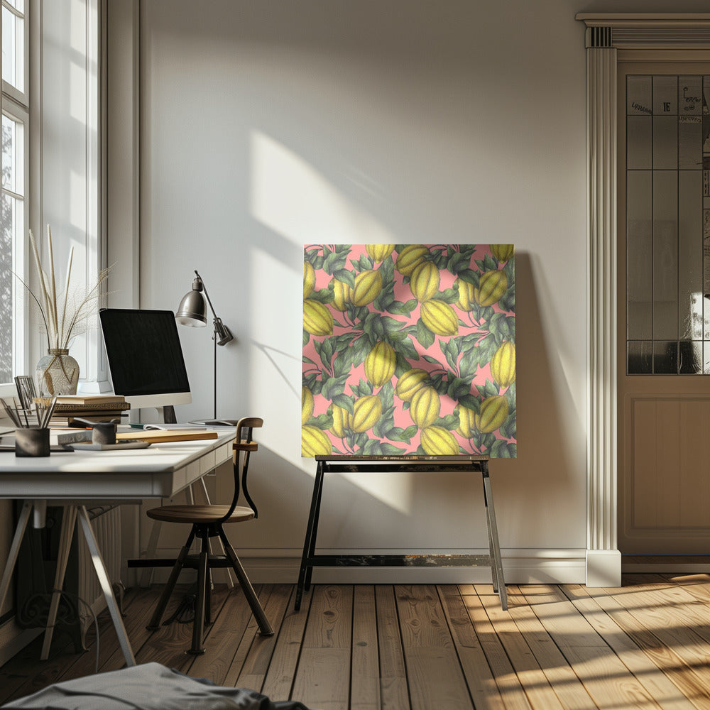 Muster der gelben Zitrone | Leinwand