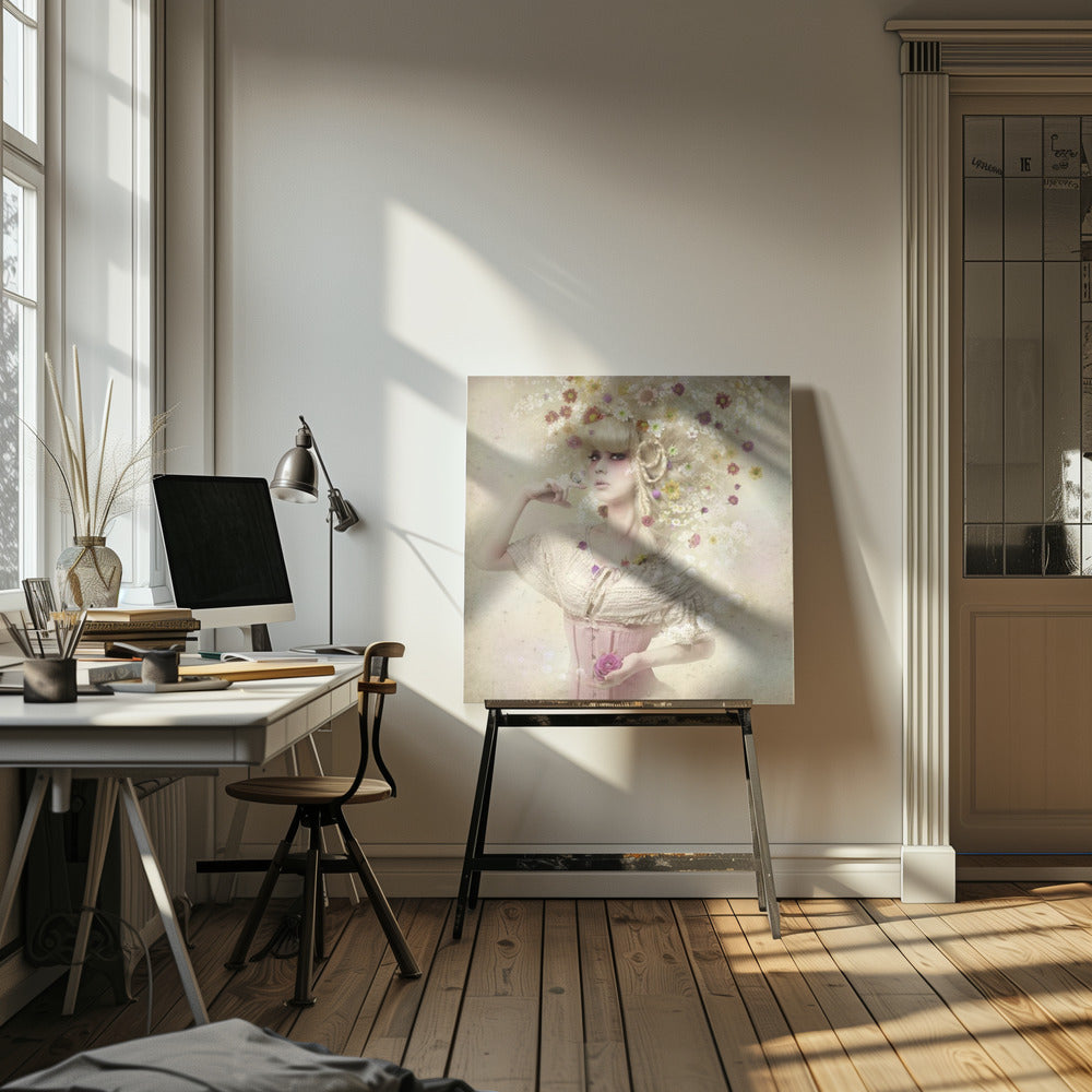 Mädchen aus dem Blumengarten | Leinwand-Bilder