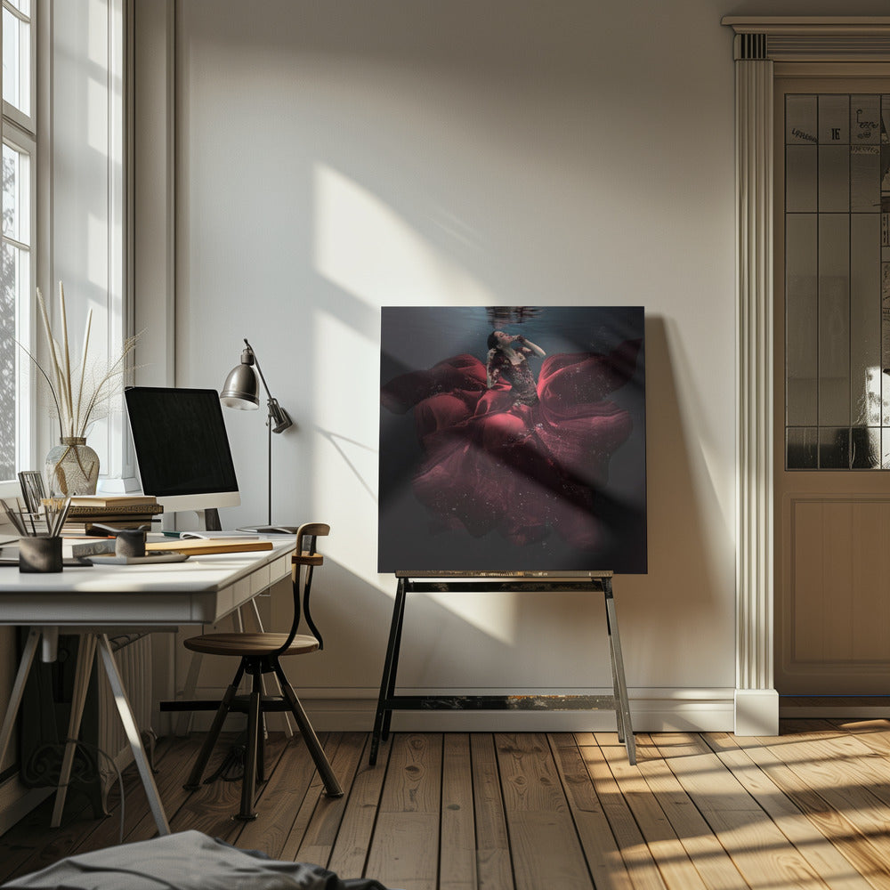 Punapukuinen nainen | Canvastaulut