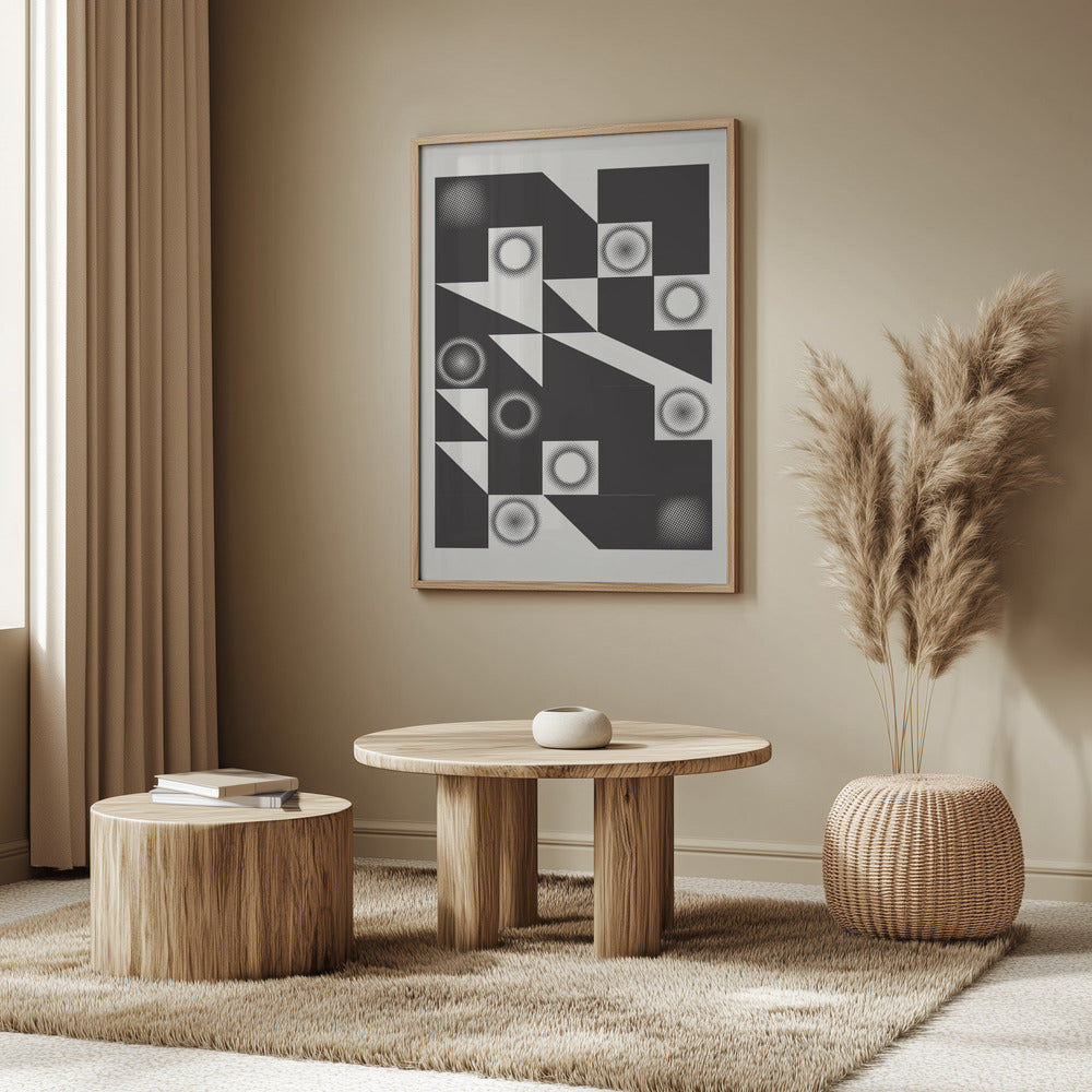 Quadrate und Dreiecke in Schwarz | Poster