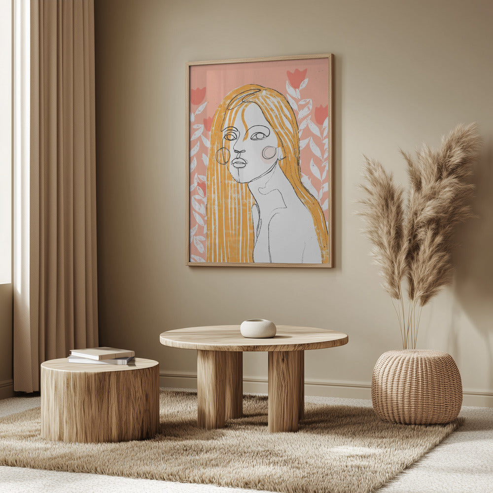 Das Tulpenmädchen (Pfirsich) | Poster
