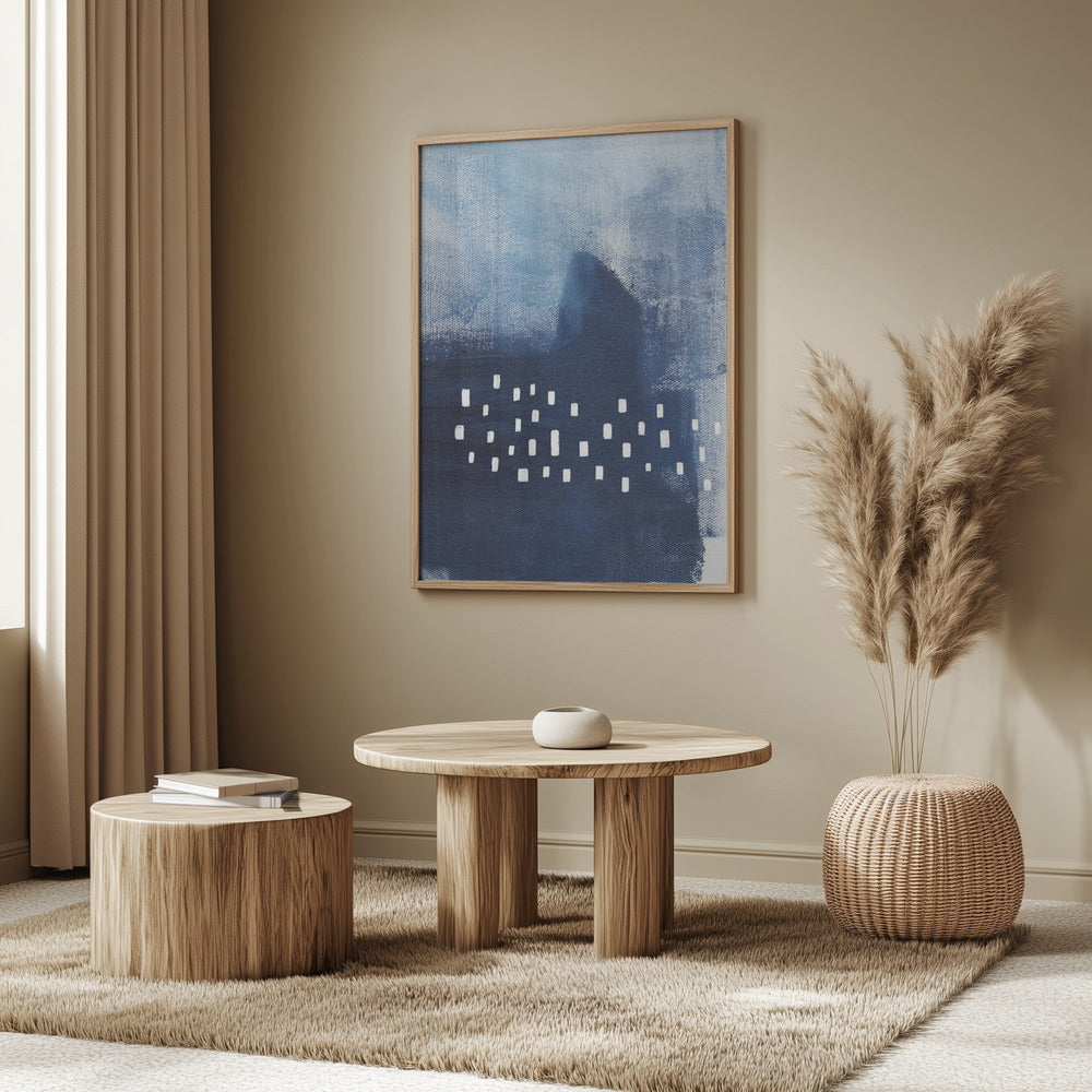 Blå nyanser och vita rektangulära element | Poster