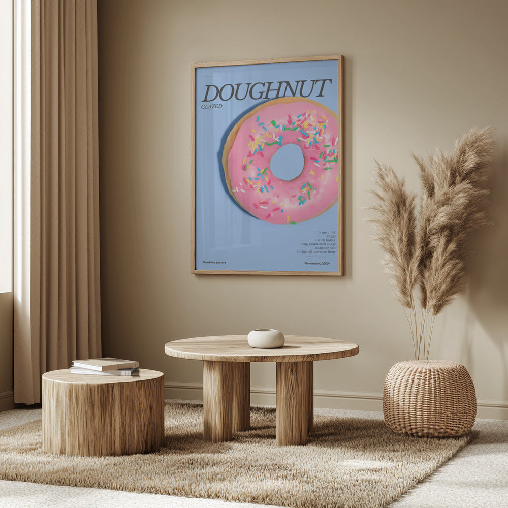 Donut mit rosa Glasur | Poster
