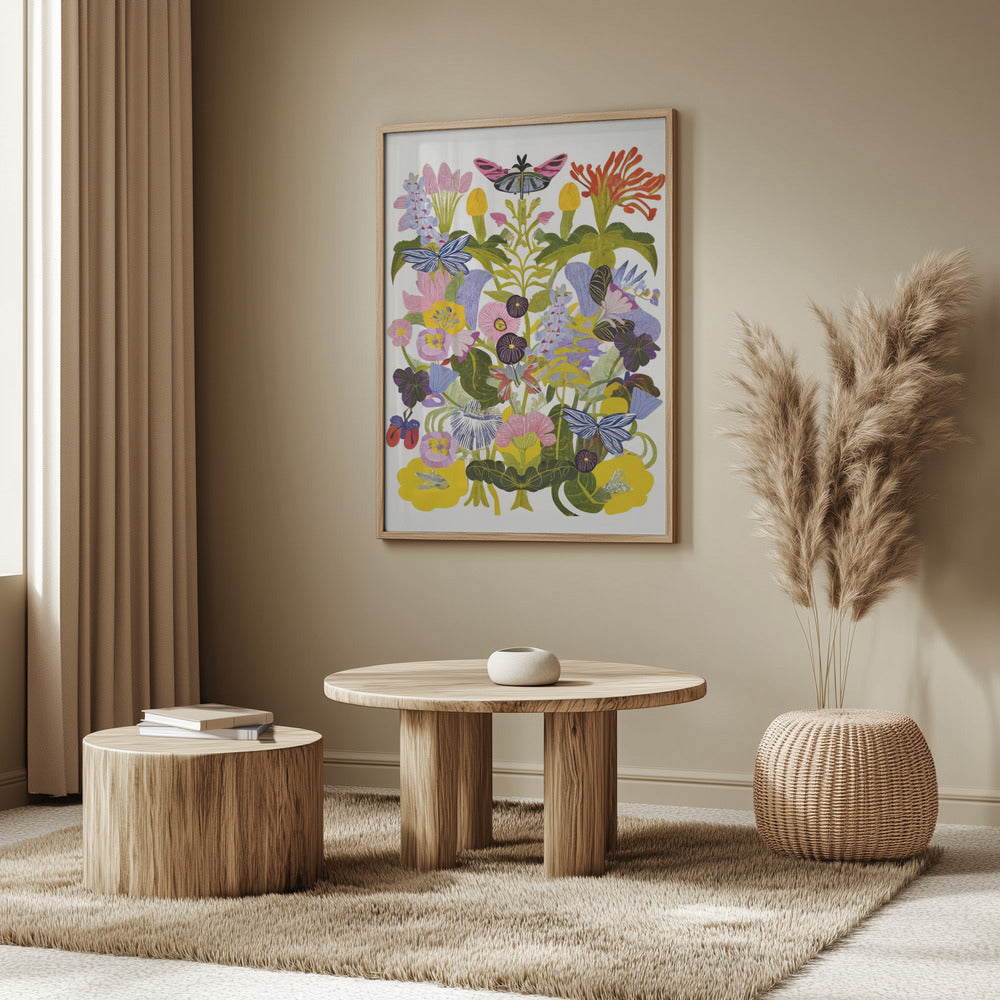 Abstraktes Herbstblumen-Poster