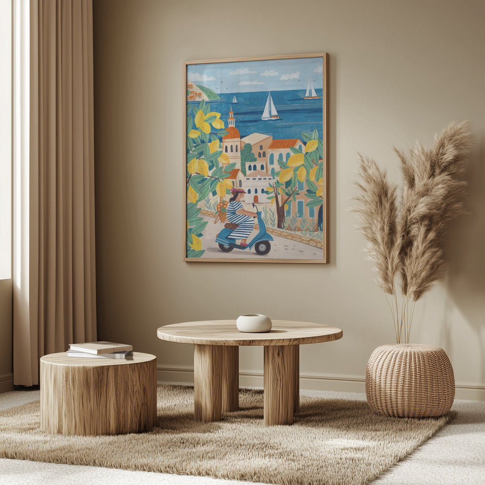 Travel poster woman on the Amalfi coast, Italy | Poster