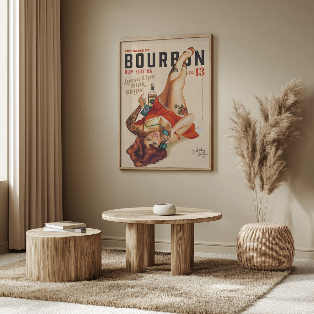 Babes of Bourbon Vol 13 Rum Drinking Pinup Girl Art | Poster