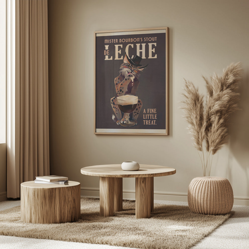 Bourbon De Leche Guinness Style Cat Art | Poster