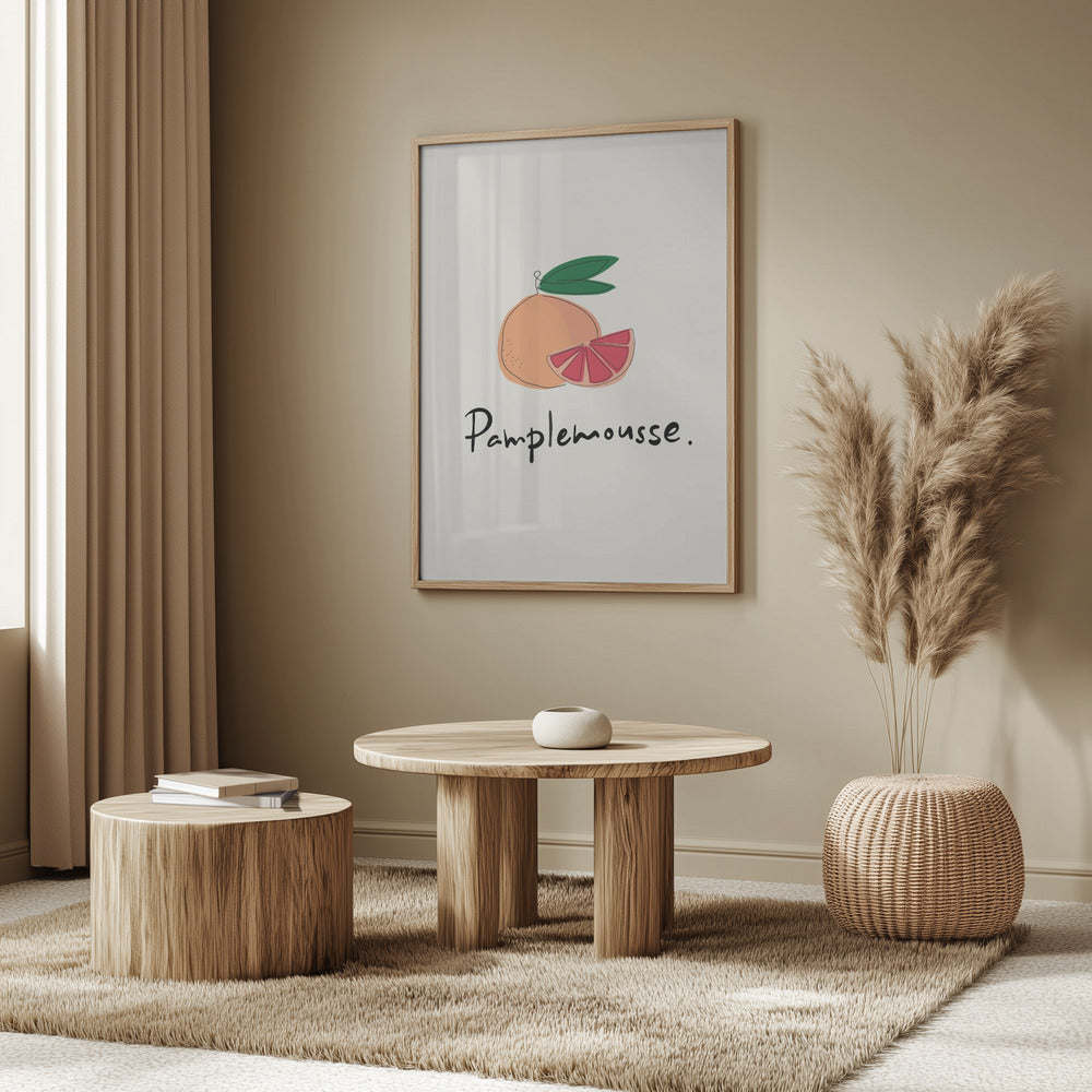 Moderne französische Obstkollektion "Grapefruit / Pamplemousse" | Poster