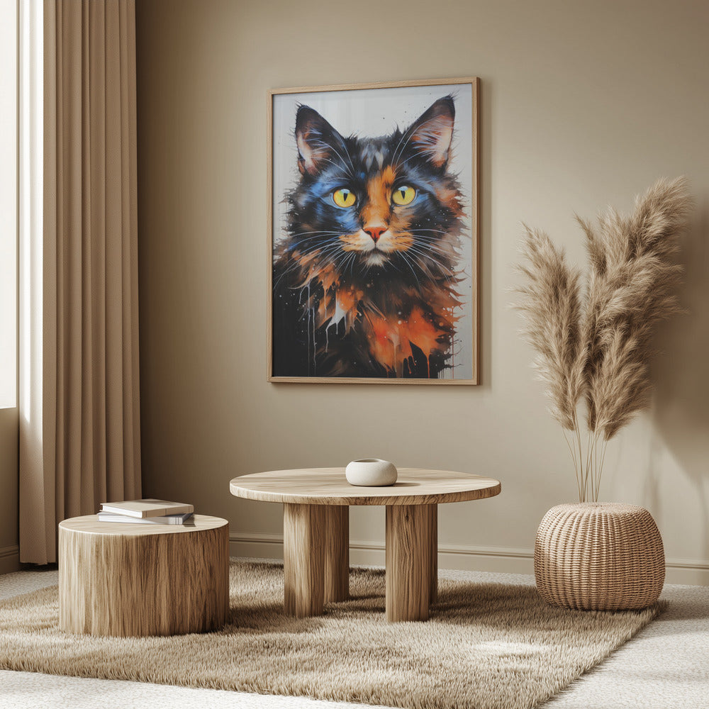 Katze Jack Aquarell Tierkunst | Poster
