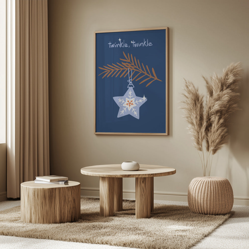Fröhlich funkelnder Weihnachtsstern blau | Poster