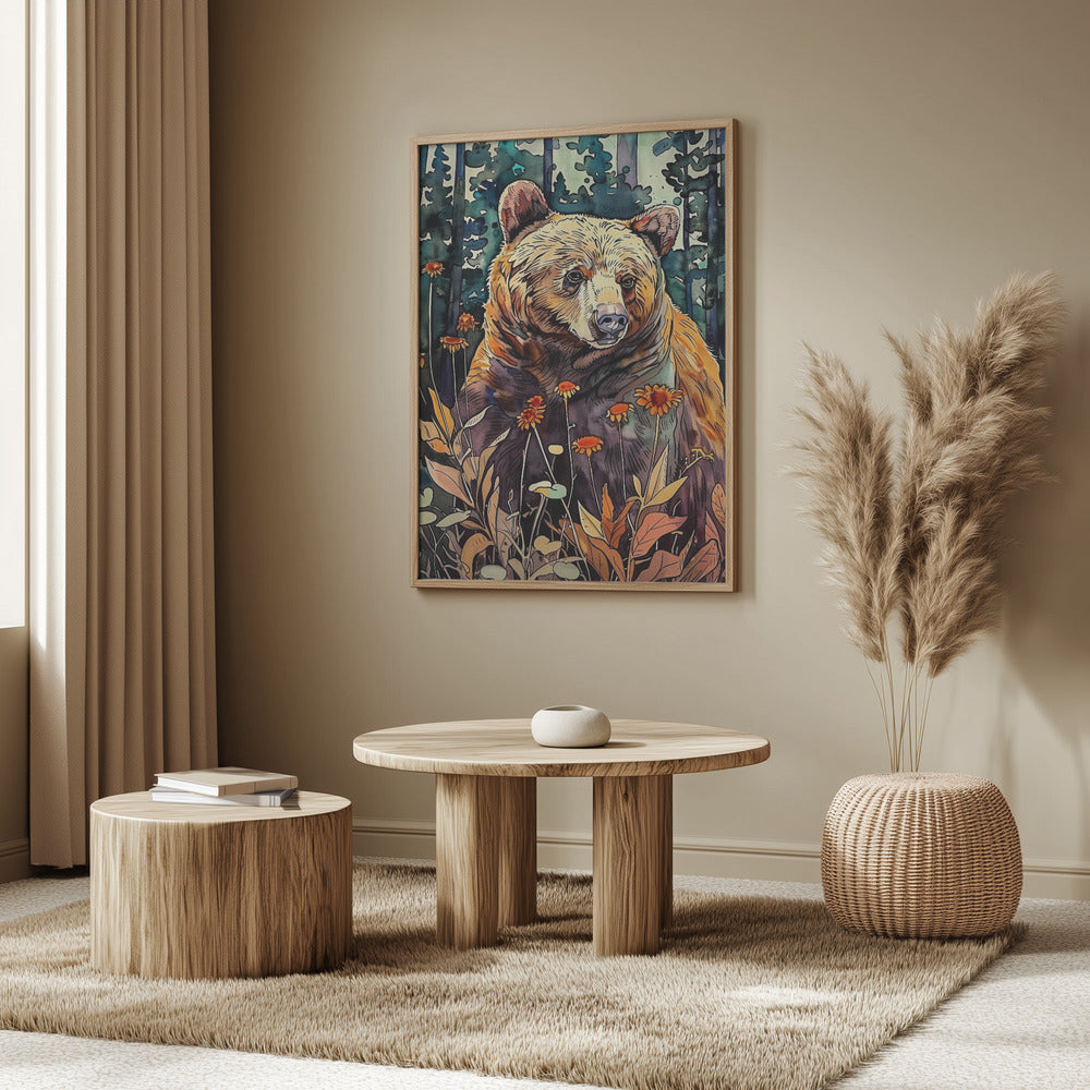 Tierbär Aquarell Tierkunst 4 | Poster