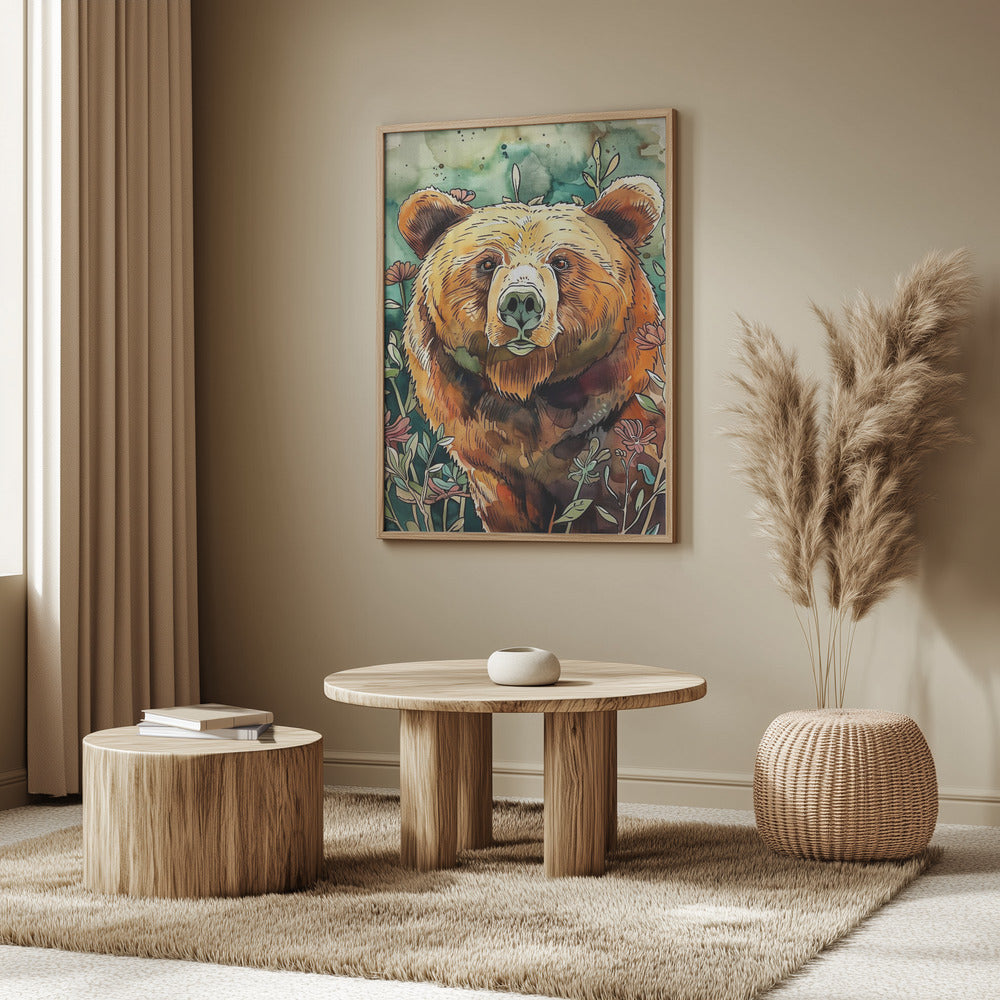 Tierbär Aquarell Tierkunst 3 | Poster