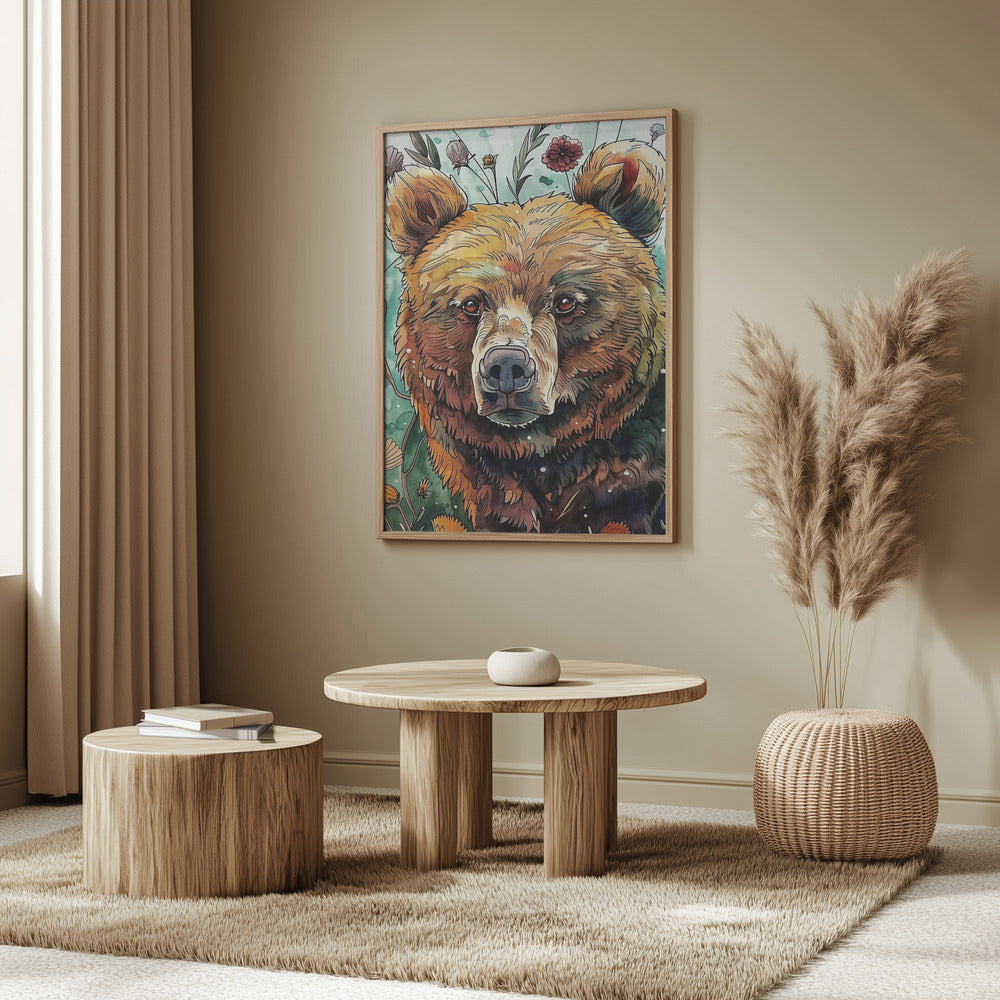 Tierbär Aquarell Tierkunst 1 | Poster