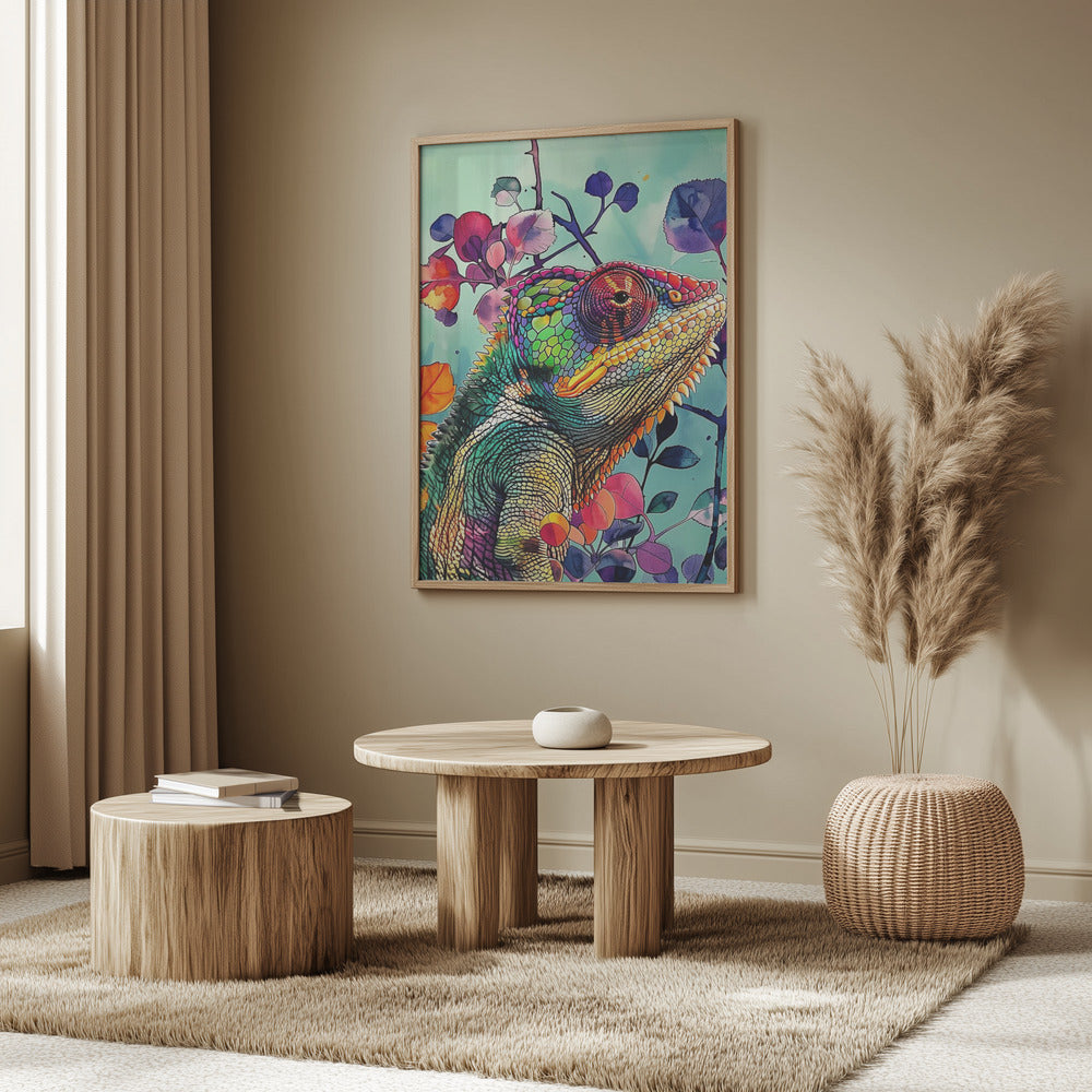 Chamäleon Aquarell Tierkunst 5 | Poster
