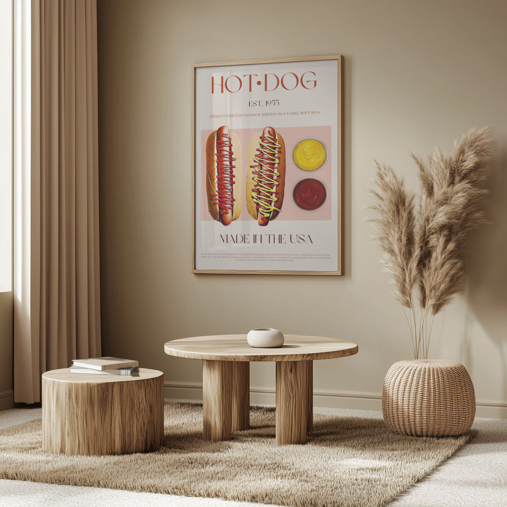 Hot Dogs mit Senf und Ketchup | Poster