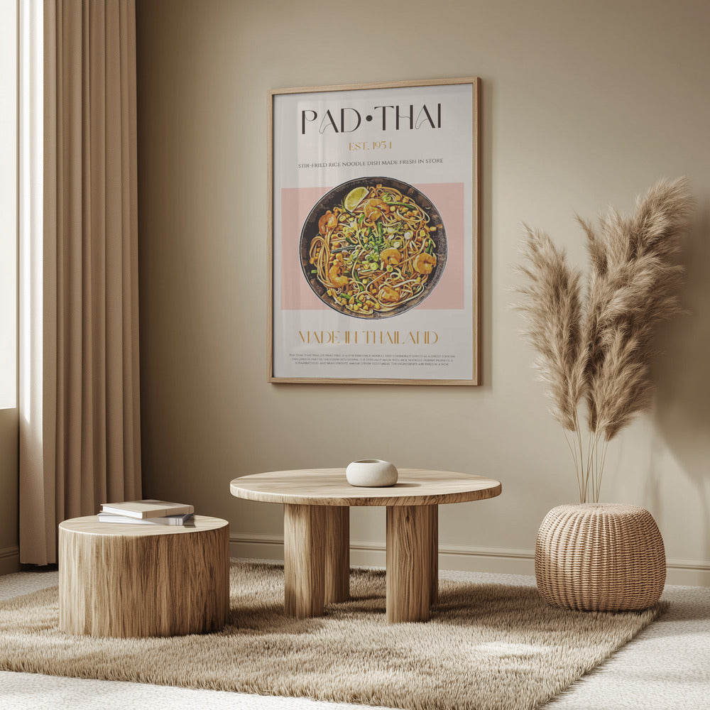 Elegante Illustration von Pad Thai | Poster