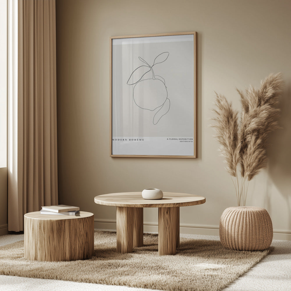 Lemon Linework Elegance | Poster