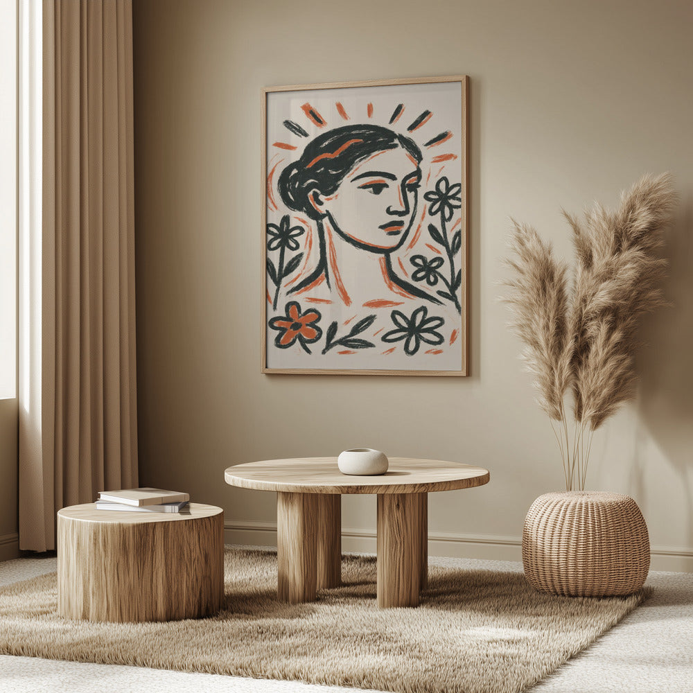 Floral Muse Portrait | Poster