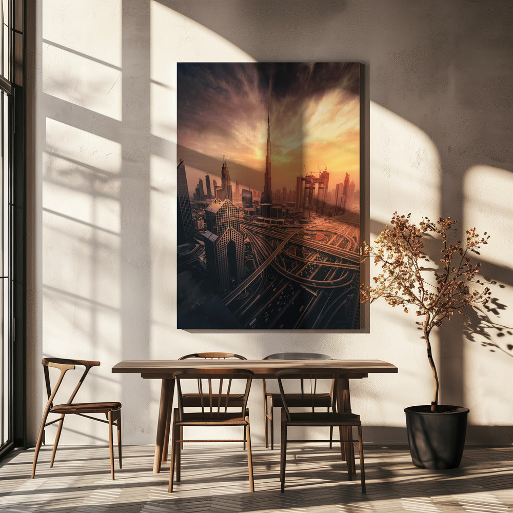 Dubai's Fiery sunset | Canvas