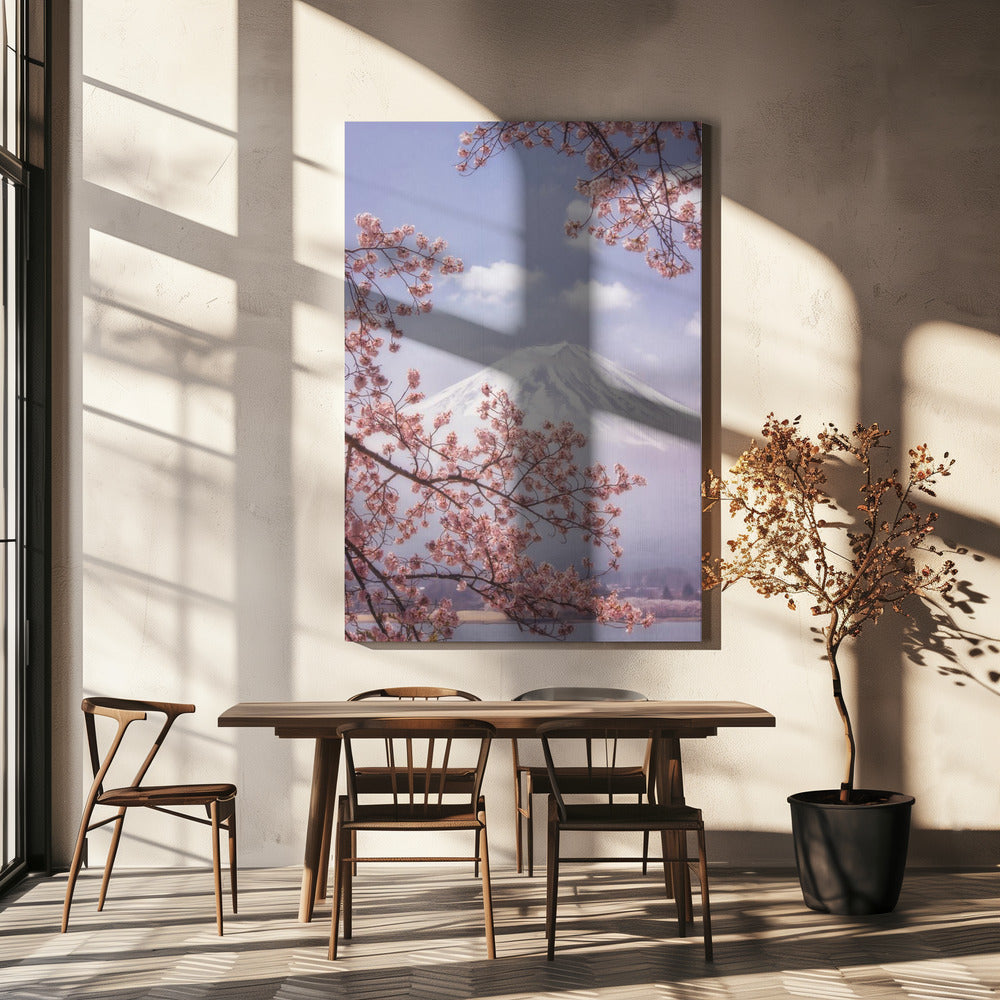 Góra Fuji wśród kwiatów wiśni | Wydruki na łótnie