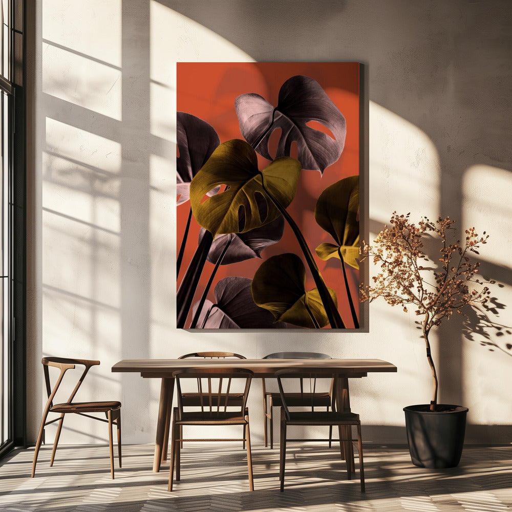 Monstera Orange 01 | Lærredsbilleder