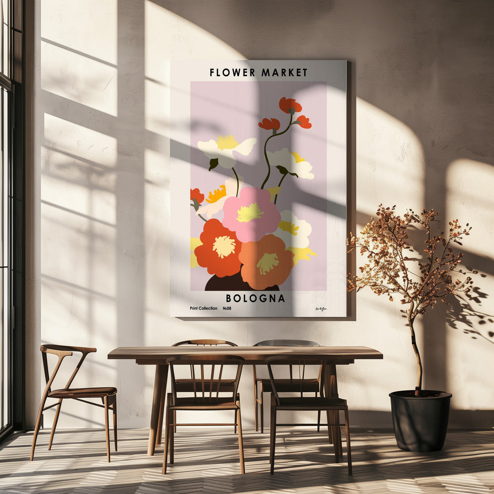 Blumenmarkt. Bologna | Leinwand-Bilder