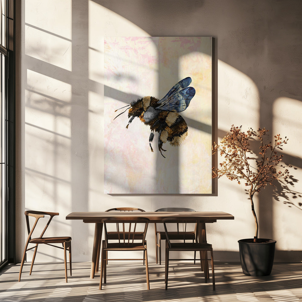 Grunge-vesiväri-mehiläinen | Canvastaulut