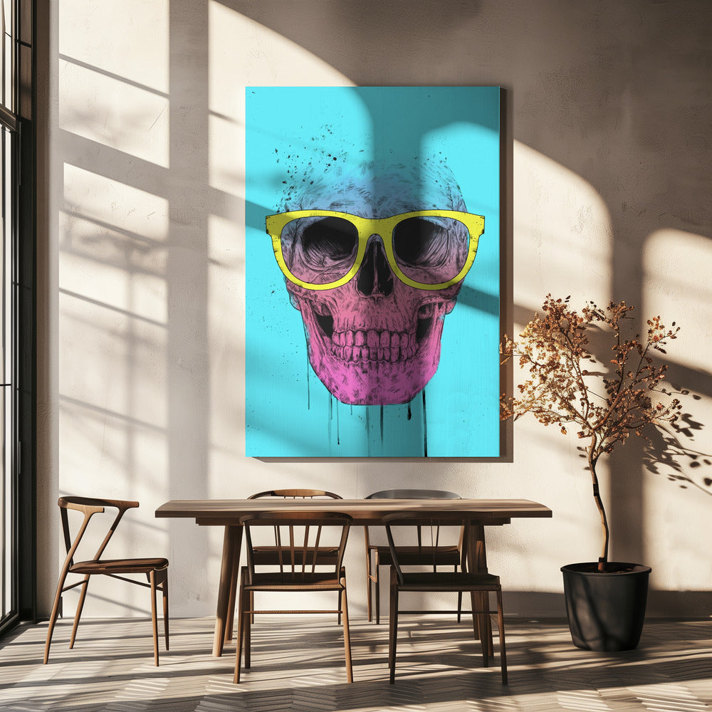 Pop-Art-Totenkopf mit Brille | Leinwand-Bilder