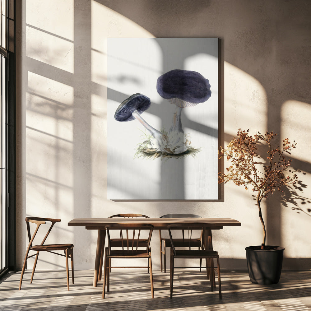 Grzybek w kolorze fioletowym w stylu vintage | Wydruki na łótnie