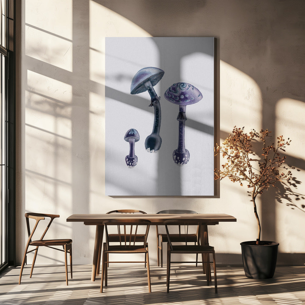 Amanita Muscaria White Backgound Purple | Canvas