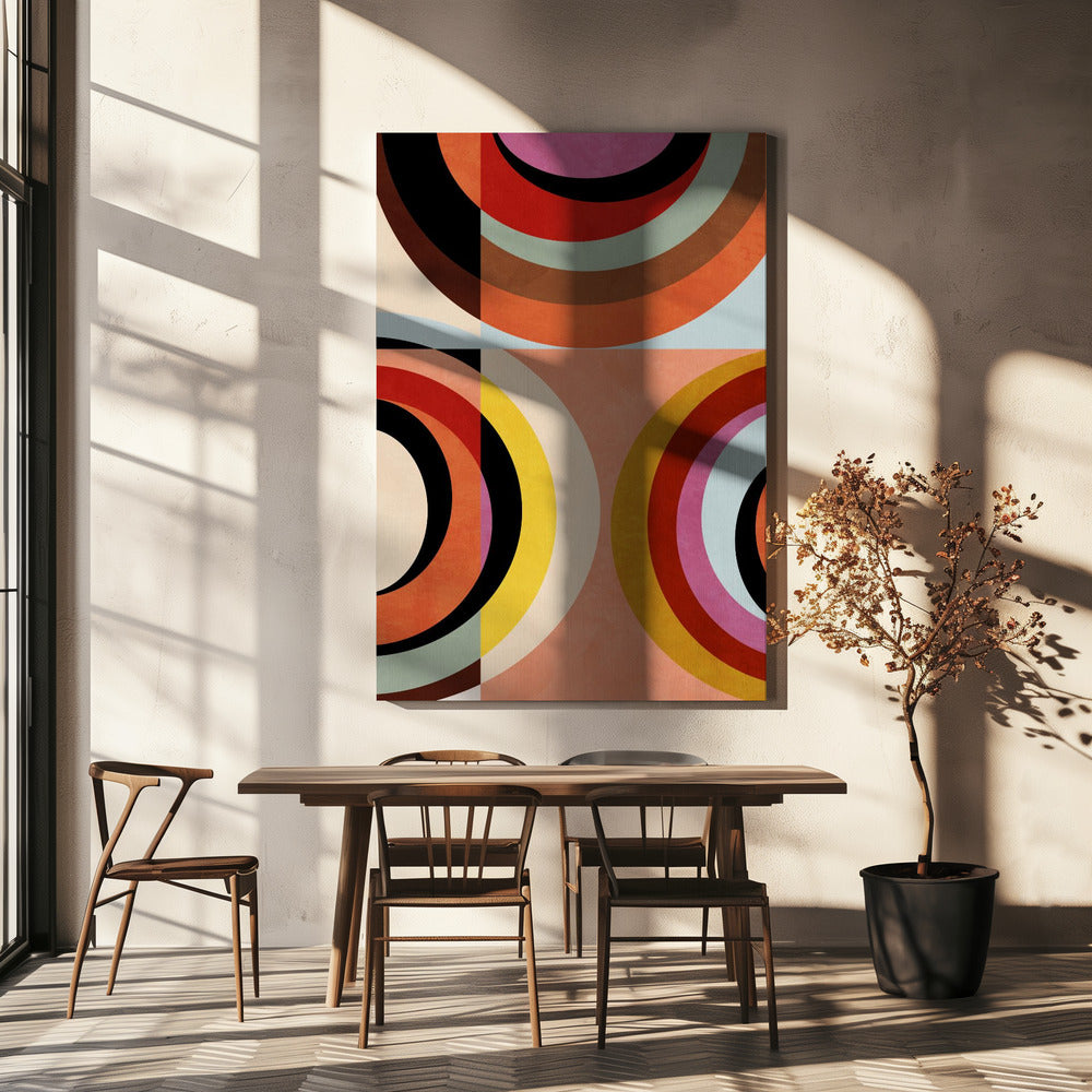 Warme Farben Bauhaus Geometrie3 | Leinwand-Bilder