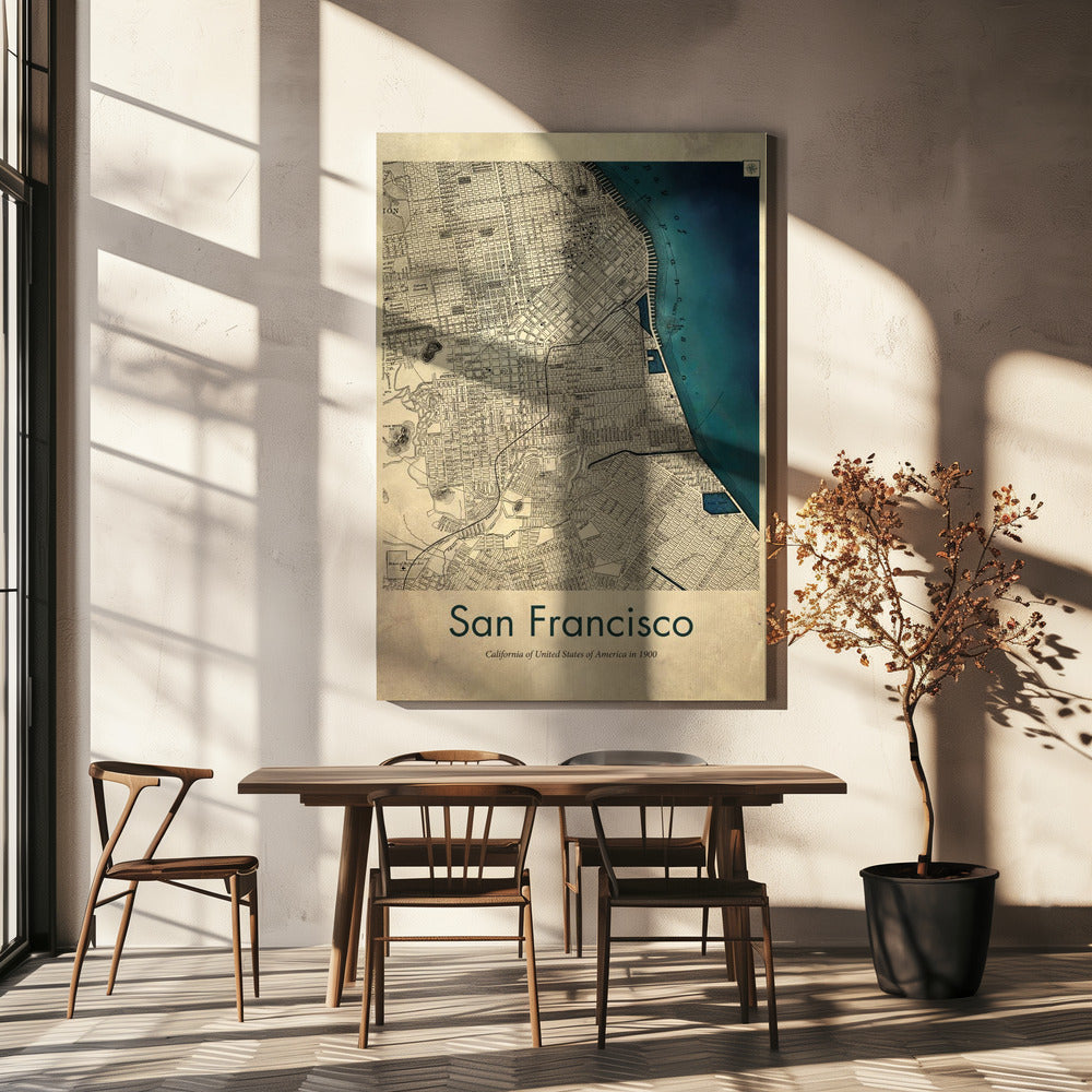 San Francisco retro map | Canvas