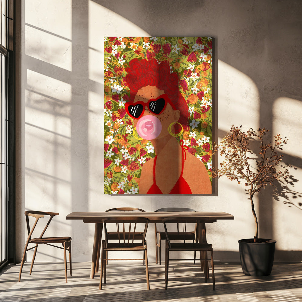 Mansikkainen nainen | Canvastaulut