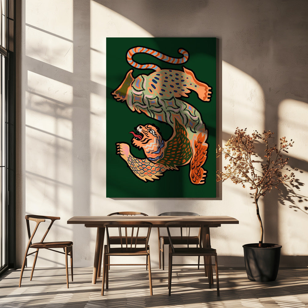 Tigre asiatique vert | Tableaux sur Toile