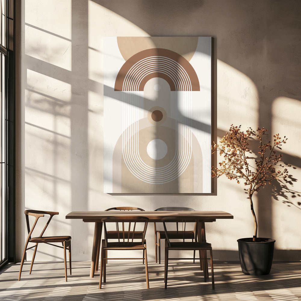 Beige Mid-Century Poster | Canvas