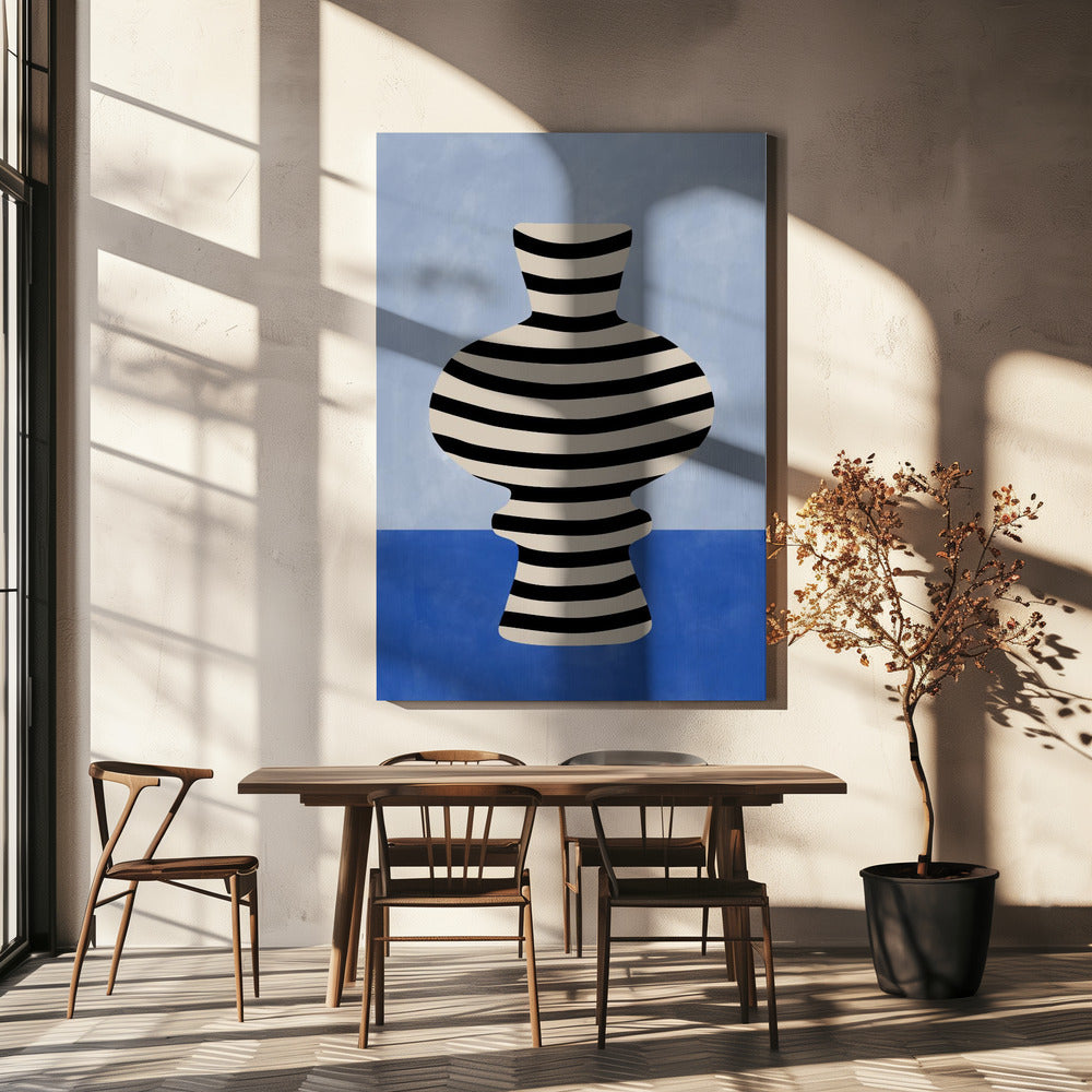 Gestreifte Vasenillusion | Leinwand-Bilder