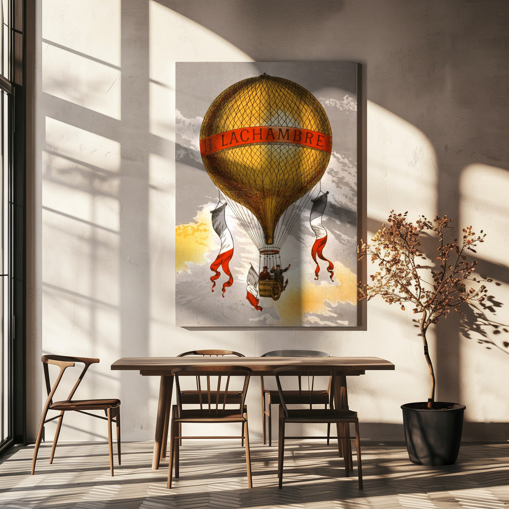 Balloon Labeled With Two Men Riding In the Basket 1880 | Canvas